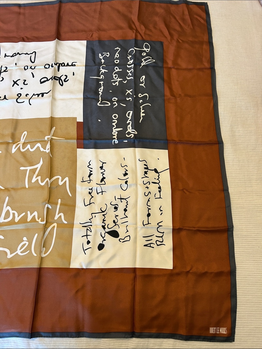 Robert Lee Morris Rust Brown & Gray Scarf - Picture 3 of 9